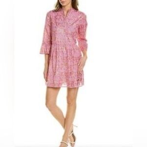 Jude Connally Hidden ZEBRA Pink Gold Dress size medium